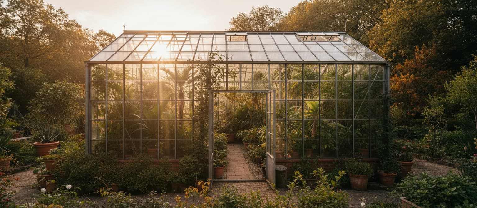 Invernaderos de aluminio y cristal para jardín